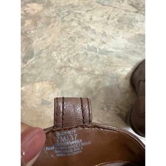 Jessica Simpson Brown Leather Western Ankle Boots Size 7M Stacked Heel - Picture 5 of 5